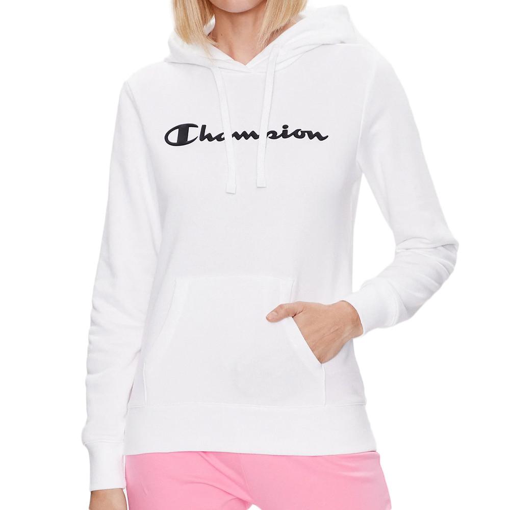 Sweat à Capuche Blanc Femme Champion Hooded pas cher