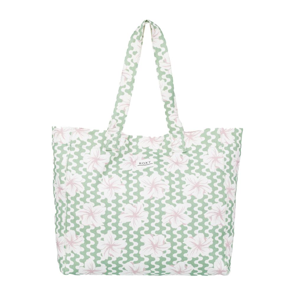 Tote Bag Vert à Fleurs Femme Roxy Anti Bad Vibes pas cher