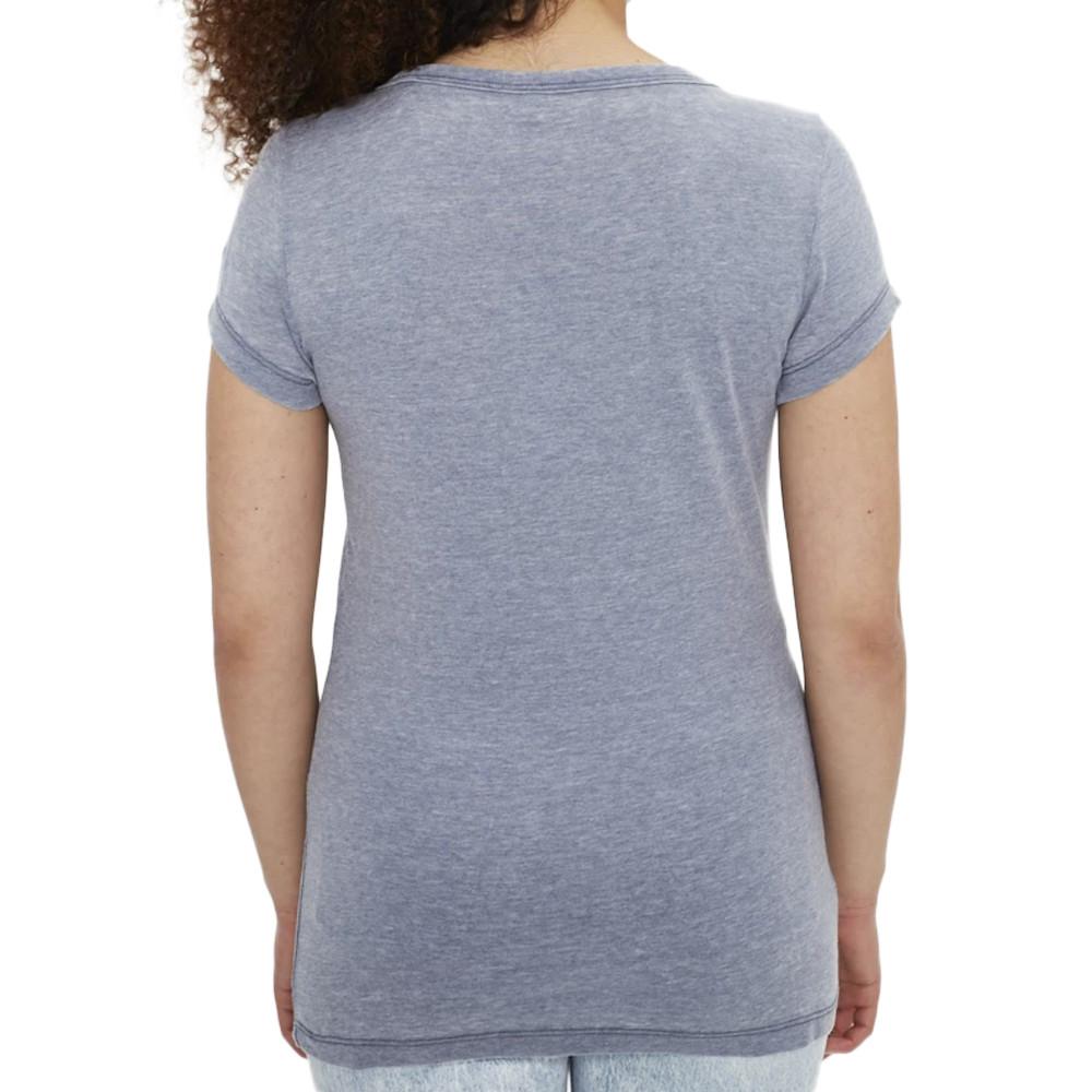 T-shirt Bleu Femme Only Wrongly vue 2