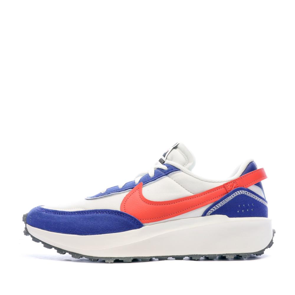 Baskets Blanche/Bleu Homme Nike Waffle Debut Swoosh pas cher