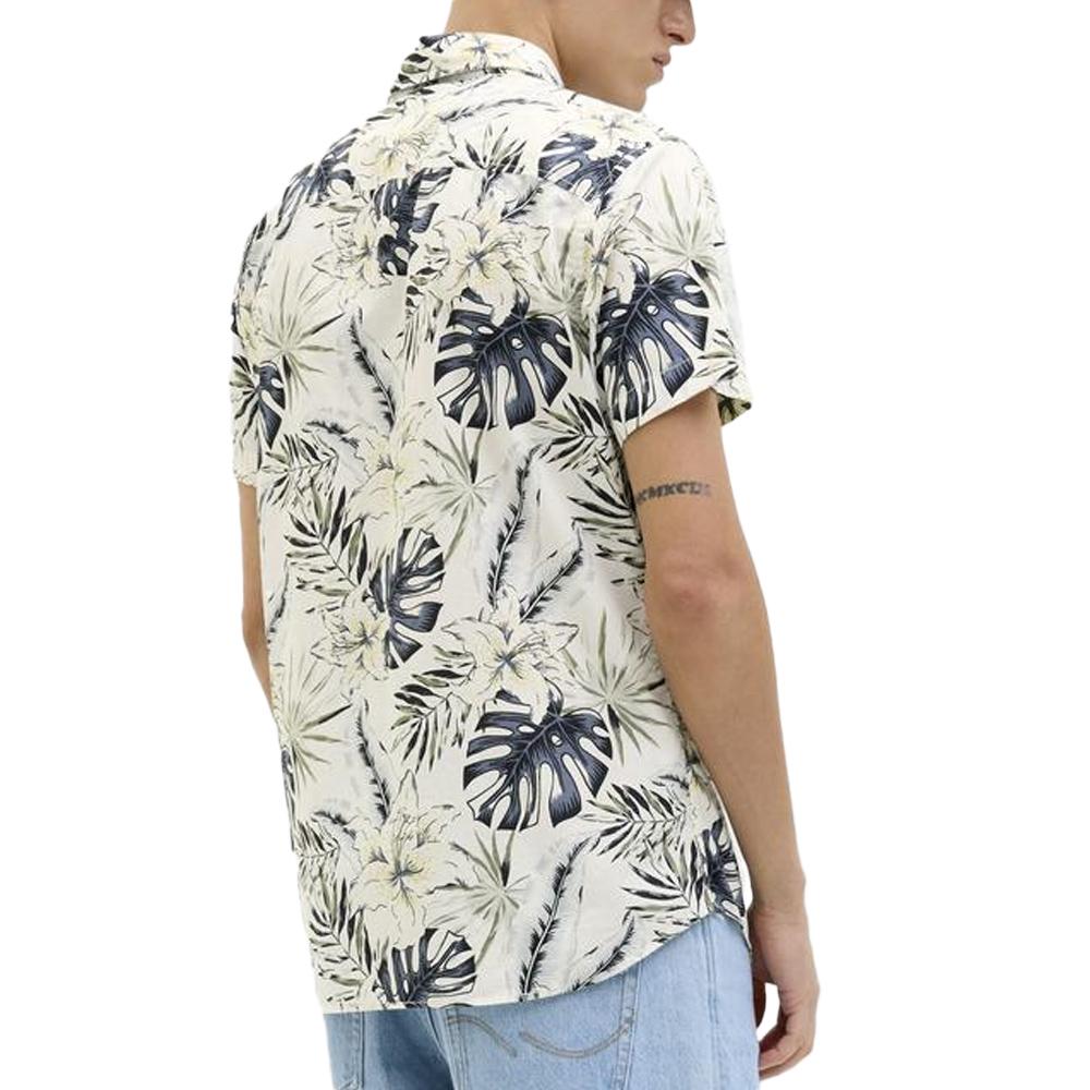 Chemise Blanches/Marine Homme Jack & Jones Hawaii vue 2