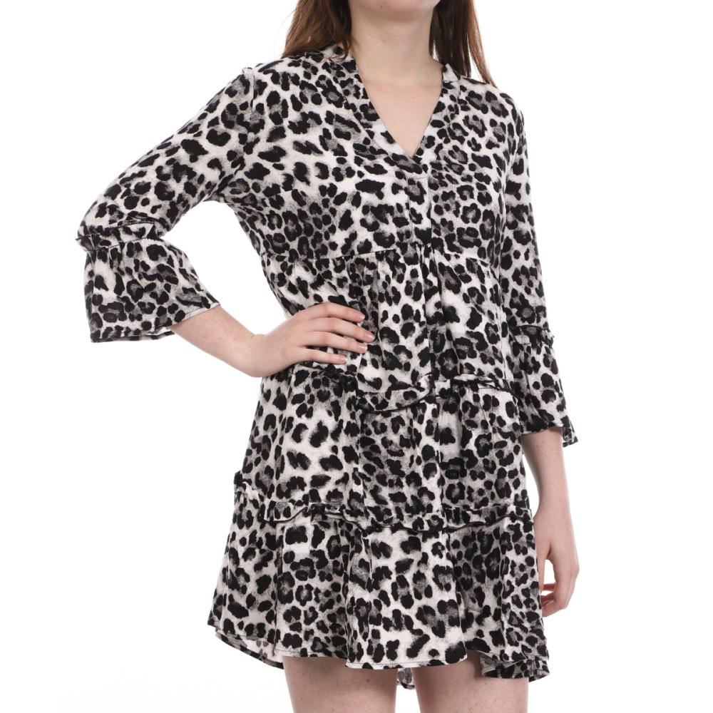 Robe Léopard Grise Femme Vero Moda Easy pas cher