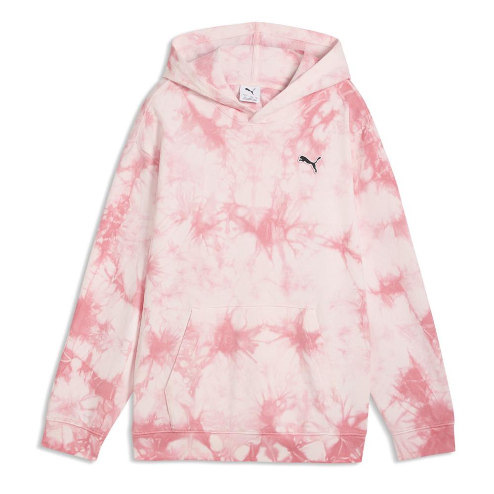 Sweat Rose/Blanche Fille Puma Elevated Relaxed pas cher