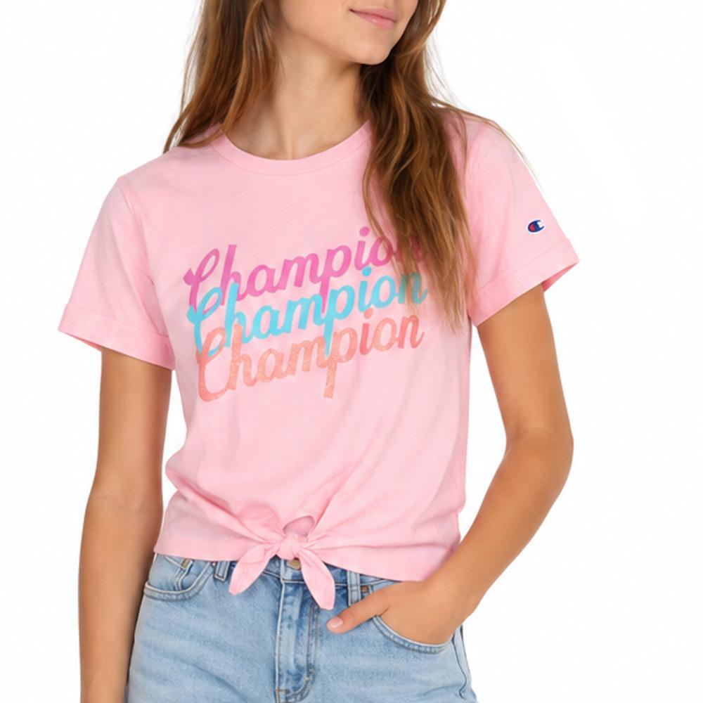 T-Shirt Rose clair Fille Champion Graphic pas cher