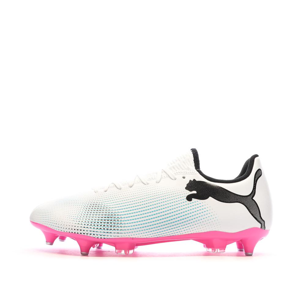 Chaussures de football Blanche/Noire/Rose Homme Puma Future 7 Play pas cher