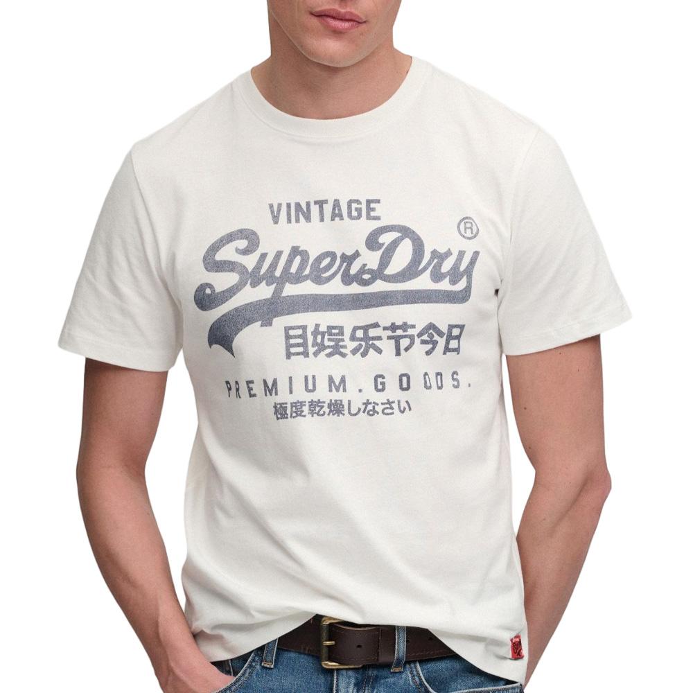T-Shirt Blanc Homme Superdry Classic 1 pas cher