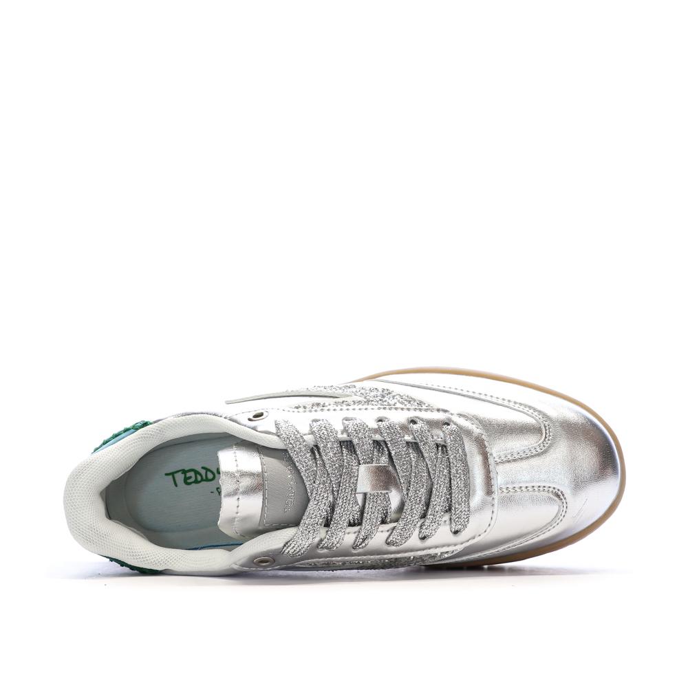 Baskets Argent /Vert Femme Teddy Smith Sneakers 120305 vue 4