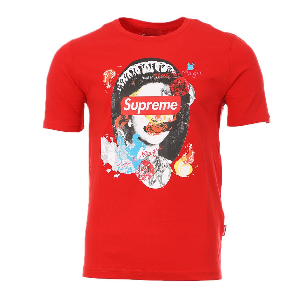 T-shirt Rouge Homme Supreme Grip Queen pas cher