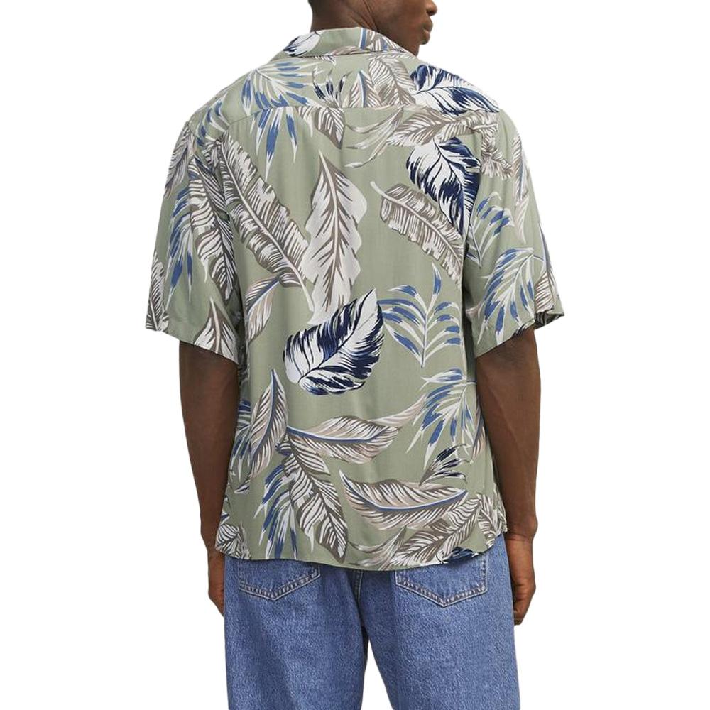 Chemisette Kaki/Marine Homme Jack & Jones Resort Floral vue 2