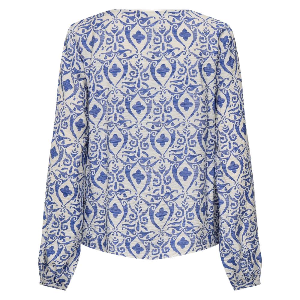 Blouse Blanche/Bleu Femme JDY Troya vue 2