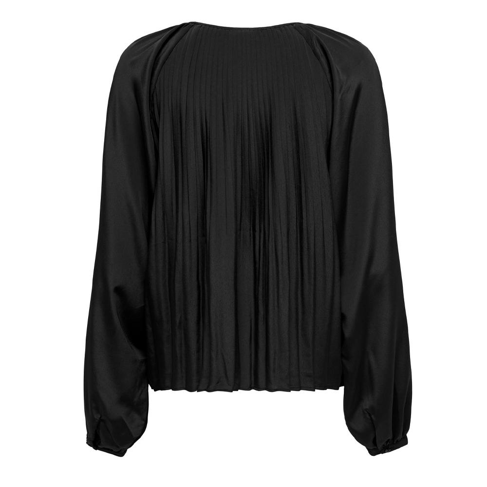 Chemisier Plisser Noir Femme JDY Plisse Tie vue 2