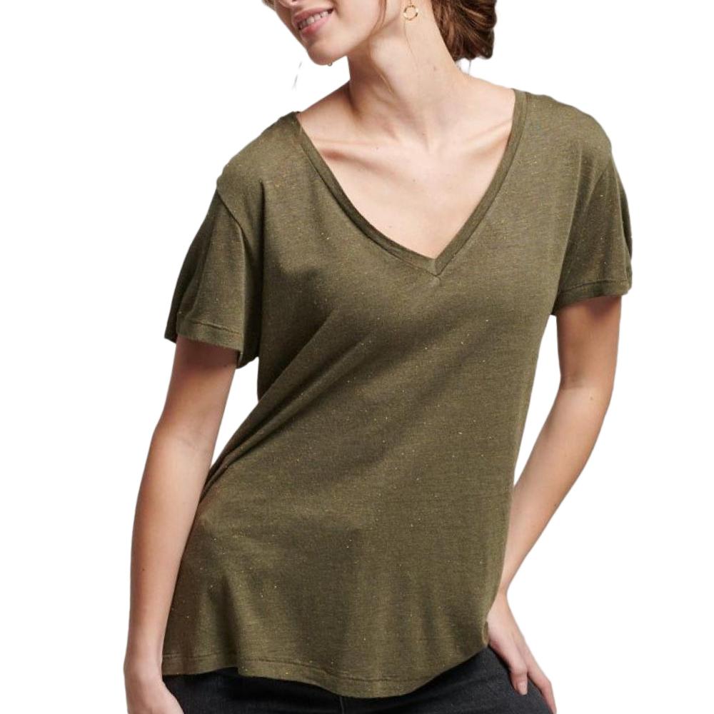 T-shirt Kaki Femme Superdry Studios pas cher