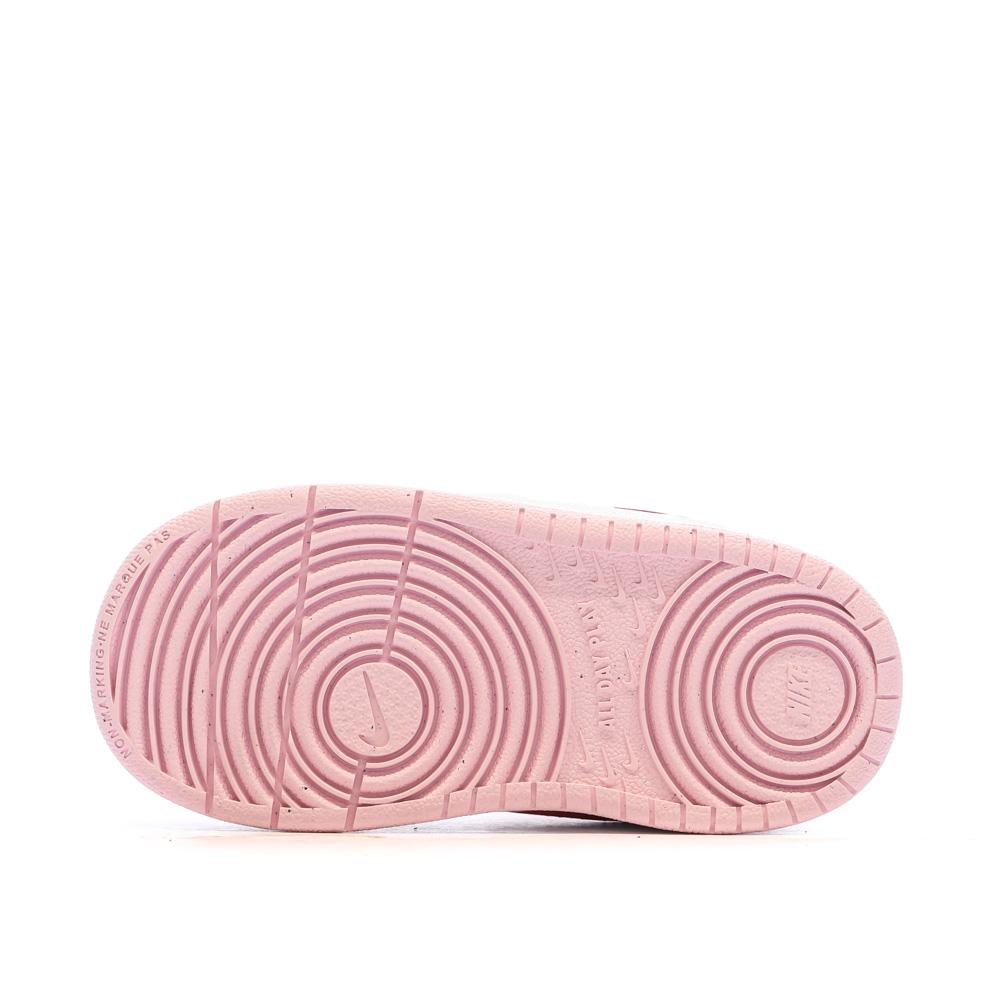 Baskets Blanc/Rose Fille Nike Court Borough Low 2 vue 5