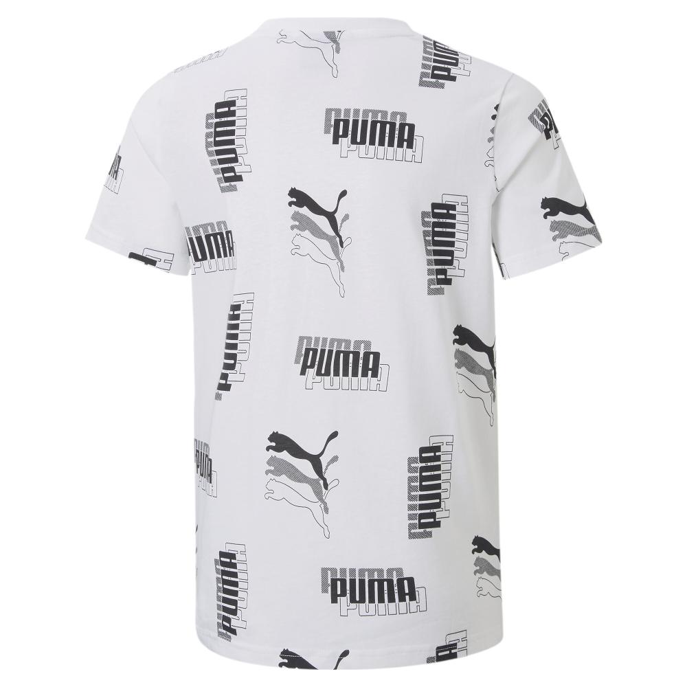 T-shirt Blanc/Noir Garçon Puma Jr Pp Aop Tee B vue 2
