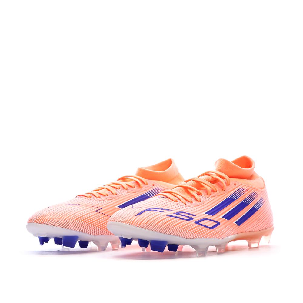 Chaussures de Foot Orange Adidas F50 League Mid FG/MG vue 6