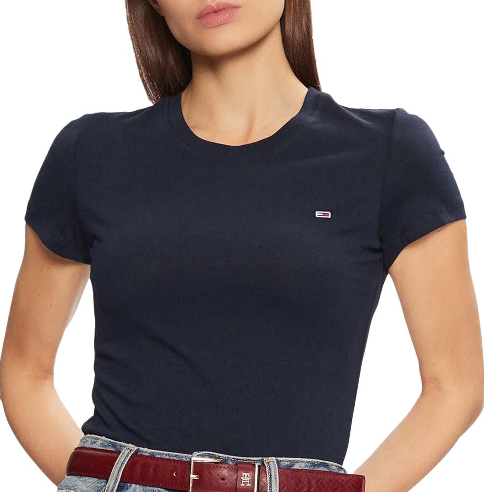 T-shirt Marine Femme Tommy Hilfiger DW0DW20459 pas cher