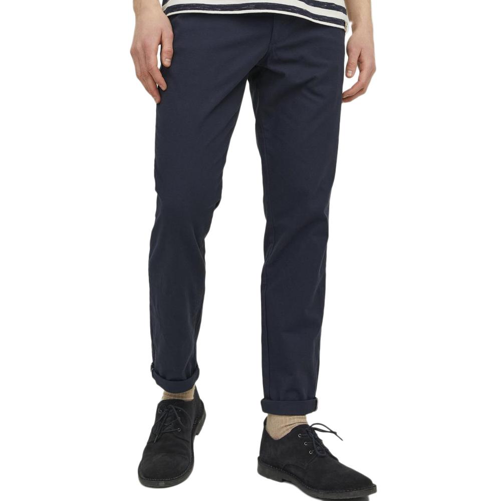Pantalon Chino Marine Foncé Homme Jack & Jones Marco pas cher