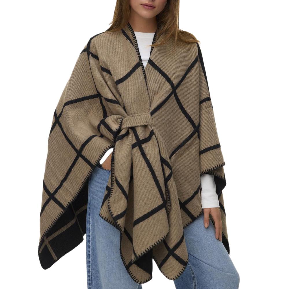 Poncho Marron/Noir Femme Vero Moda Fiona pas cher
