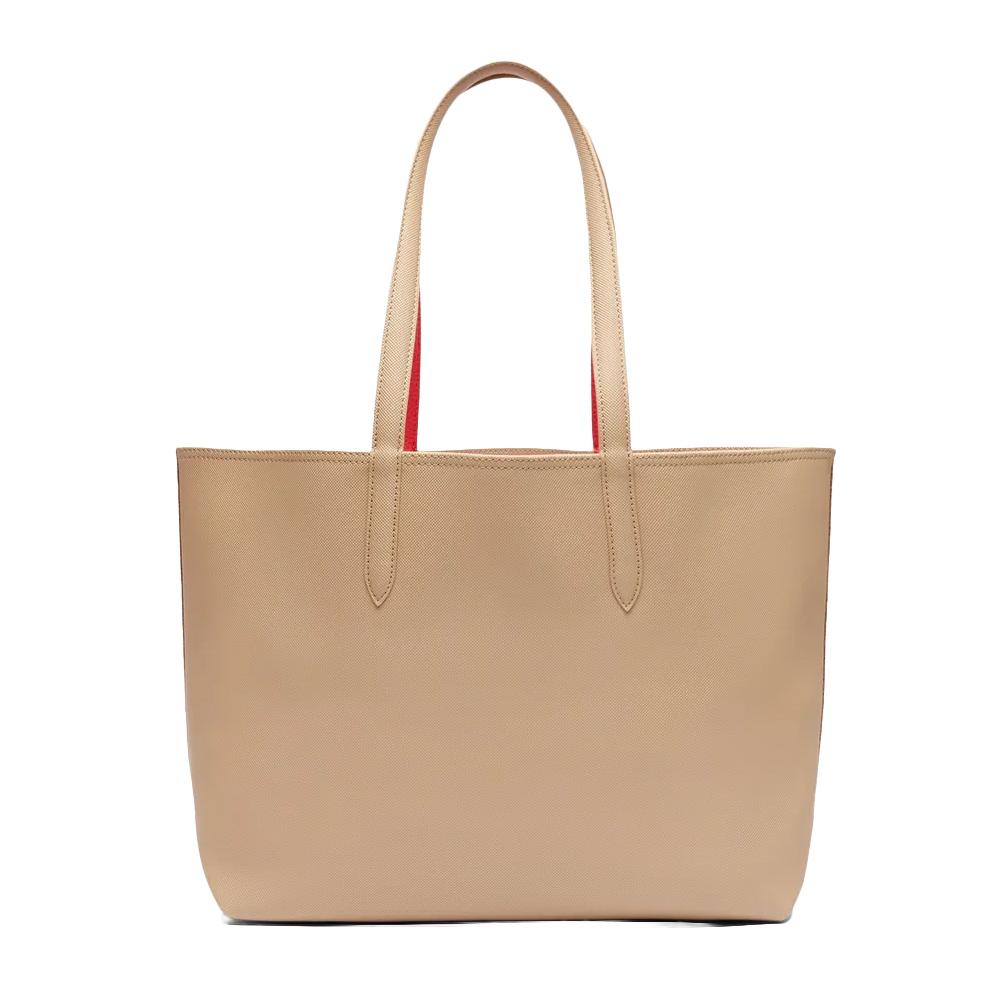 Sac Cabas Réversible Beige/Rouge Femme Lacoste Anna vue 2