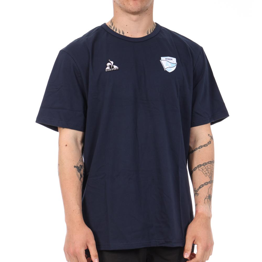 Aviron Bayonnais T-shirt Marine Homme Le Coq Sportif Présentation pas cher
