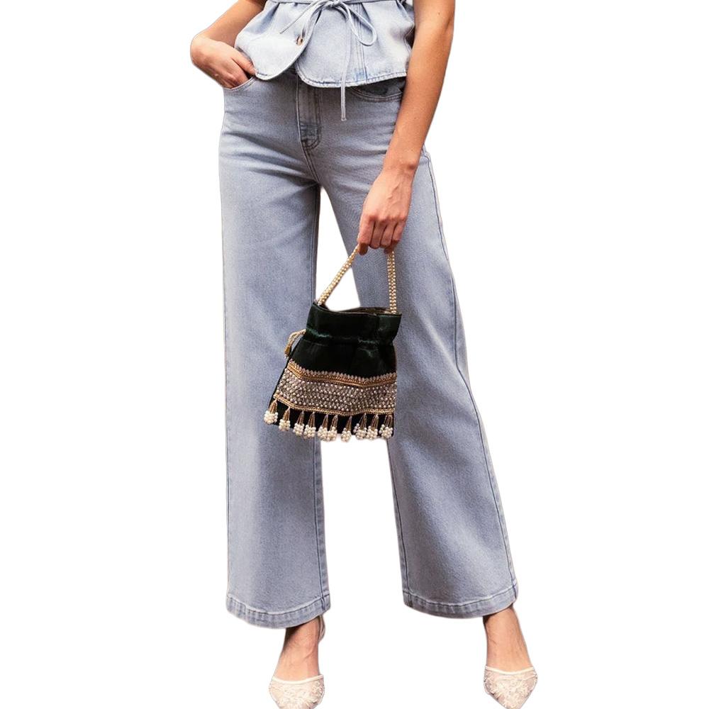 Jean Flare Bleu Femme Oraije Mona JD671 pas cher