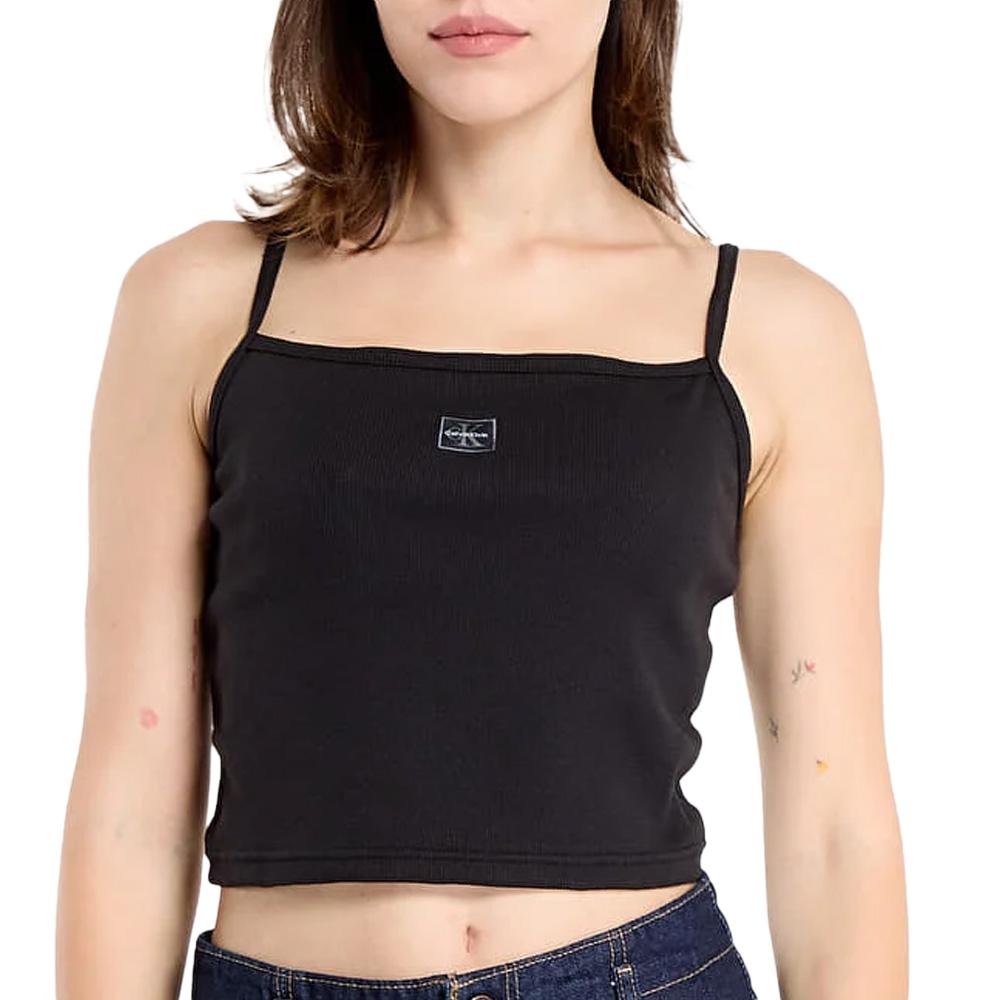 Débardeur Noir Femme Calvin Klein Jeans A- Woven pas cher
