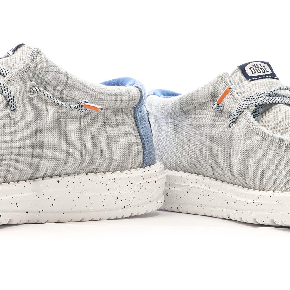 Chaussures Bleues/Grises Chiné Homme Hey Dude Wally Jersey vue 7