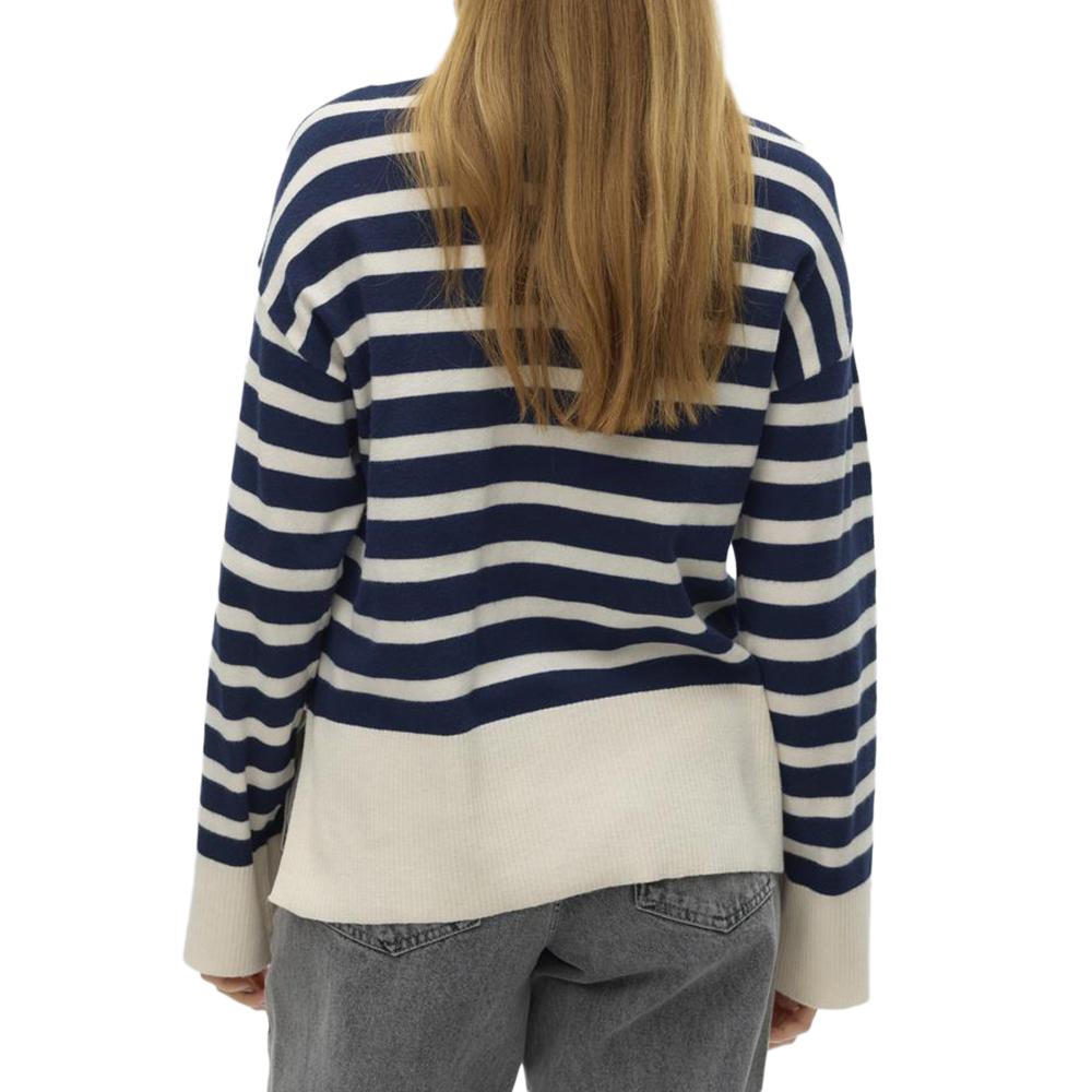 Pull Blanc/Marine Femme Vero Moda Fantastic Rollneck vue 2