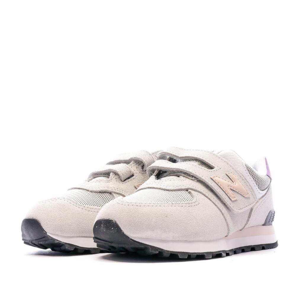 Baskets Grise/Rose/Violette Fille New Balance PV574 vue 6