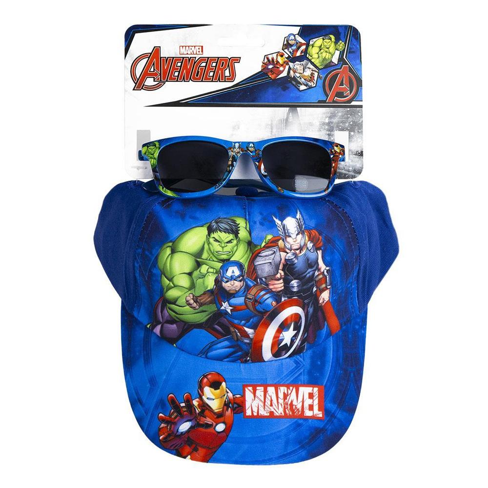 Kit Casquette + Lunette de Soleil Bleu Enfant Sport Zone Avengers pas cher