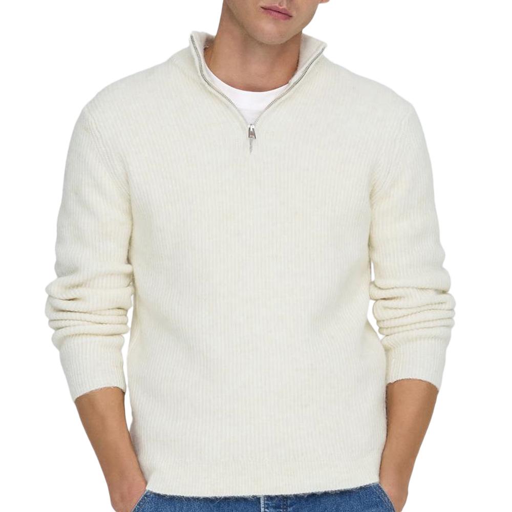 Pull Ecru Homme Only & Sons Tegan Vintage pas cher