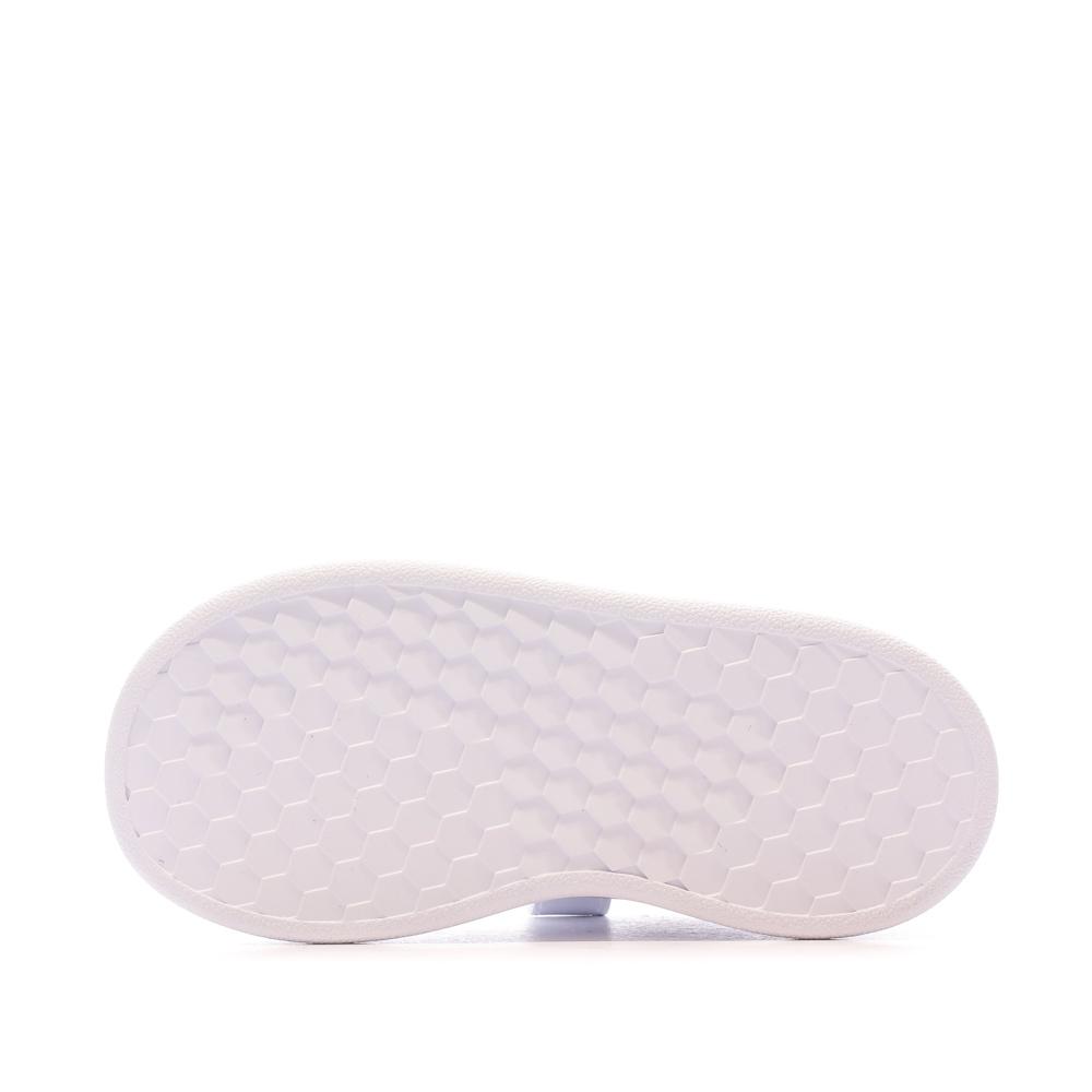 Baskets blanc/rose bébé fille Adidas Advantage vue 5