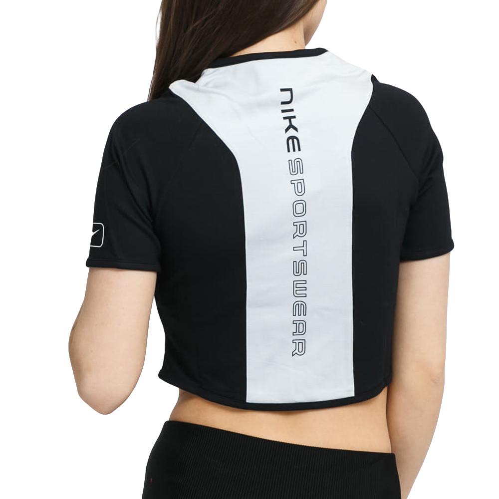 T-shirt zippé Noir/écru Femme Nike Street vue 2