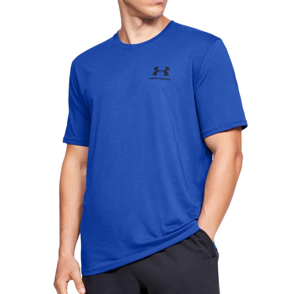 T-shirt Bleu Roi Homme Under Armour Left Chest pas cher