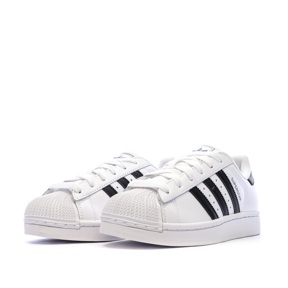 Baskets Blanc/Noir Junior Adidas Superstar II vue 6