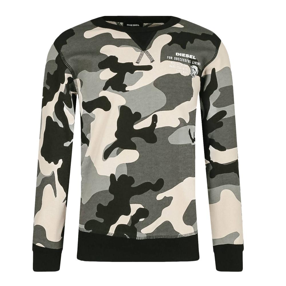 Sweat Camouflage Gris Garçon Diesel Felpa pas cher