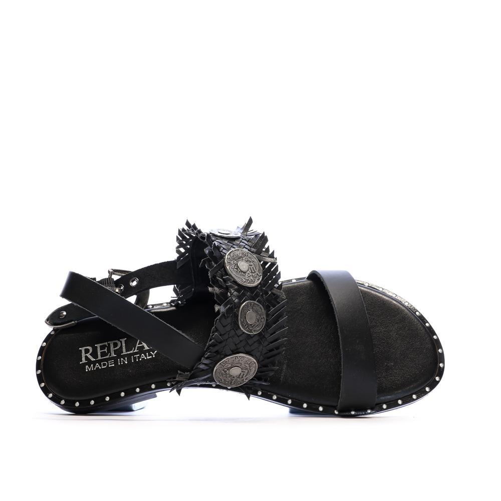 Sandalias negras para mujer Replay Nairobi Sandal ver 4