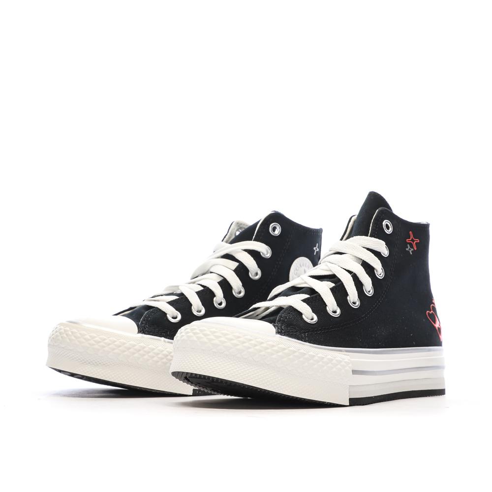 Baskets Noires Fille Converse Chuck Taylor All Star Eva vue 6