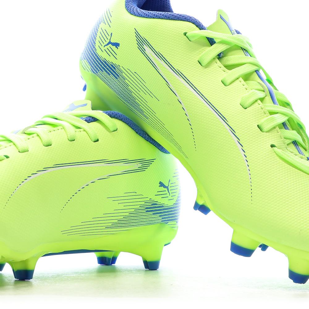 Chaussures de football Jaune Fluo Garçon Puma Ultra 5 Play FG/AG vue 7