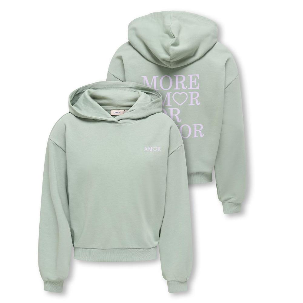 Sweat à Capuche Vert Fille Kids ONLY Amor Life vue 3