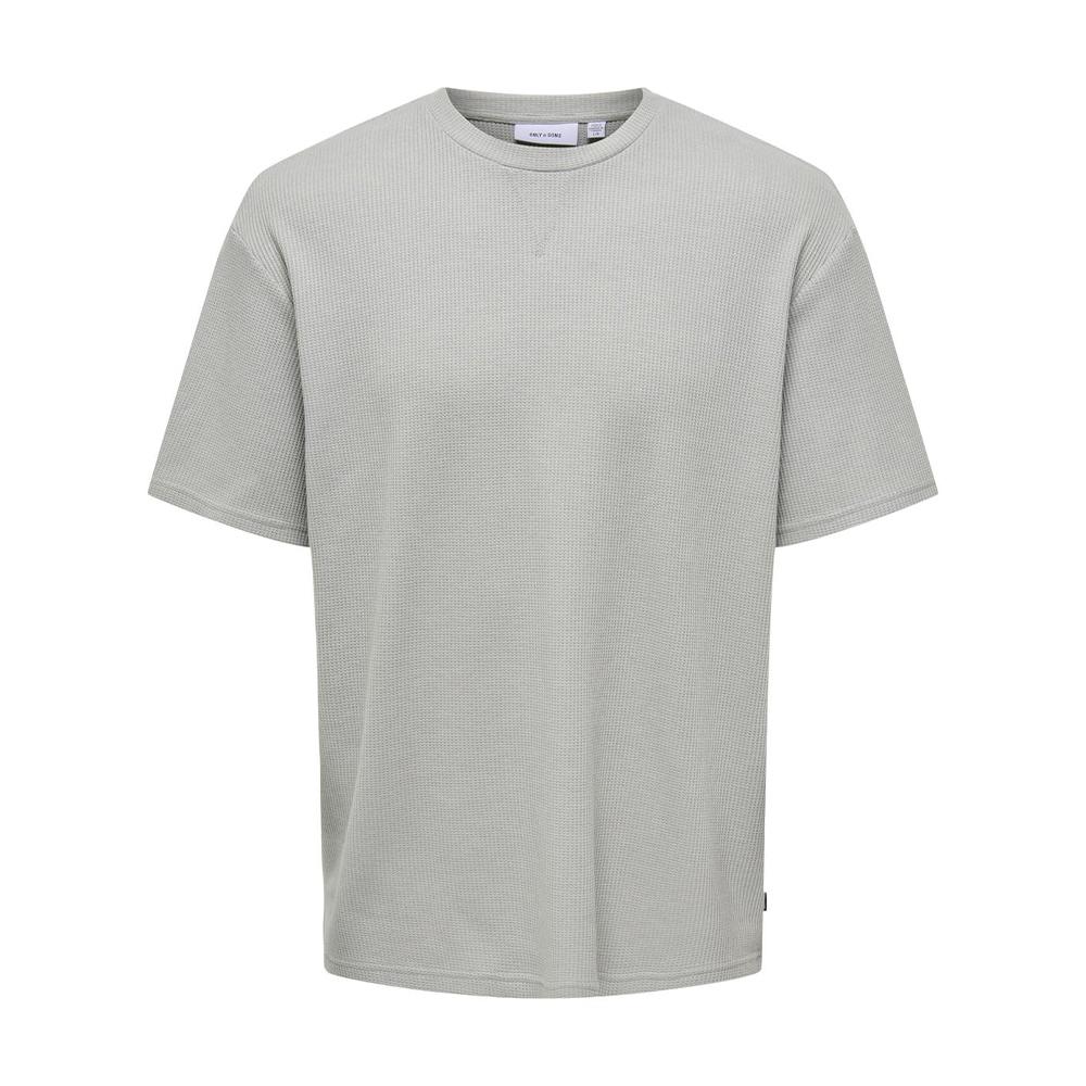 T-shirt Gris Homme Only & Sons Waffle pas cher