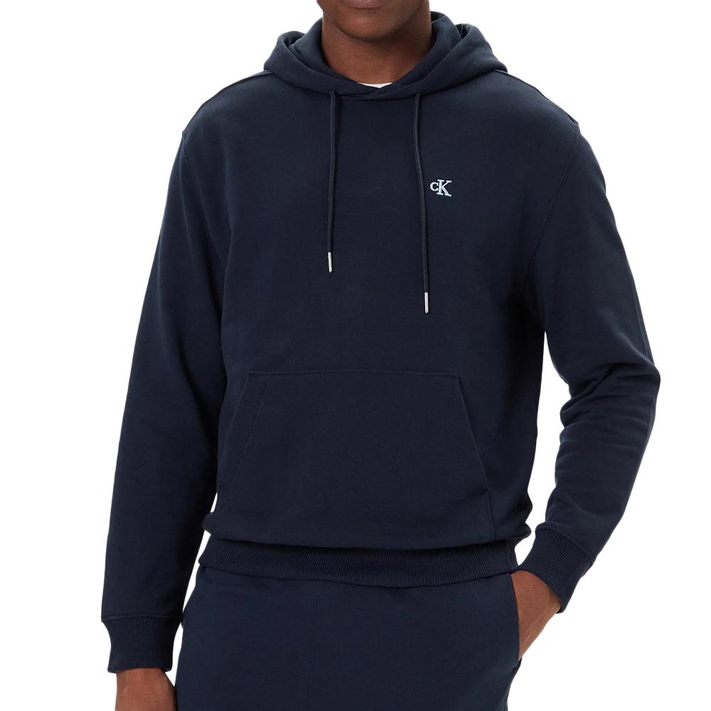 Sweat à Capuche Marine Homme Calvin Klein Jeans 350 Terry Monog pas cher