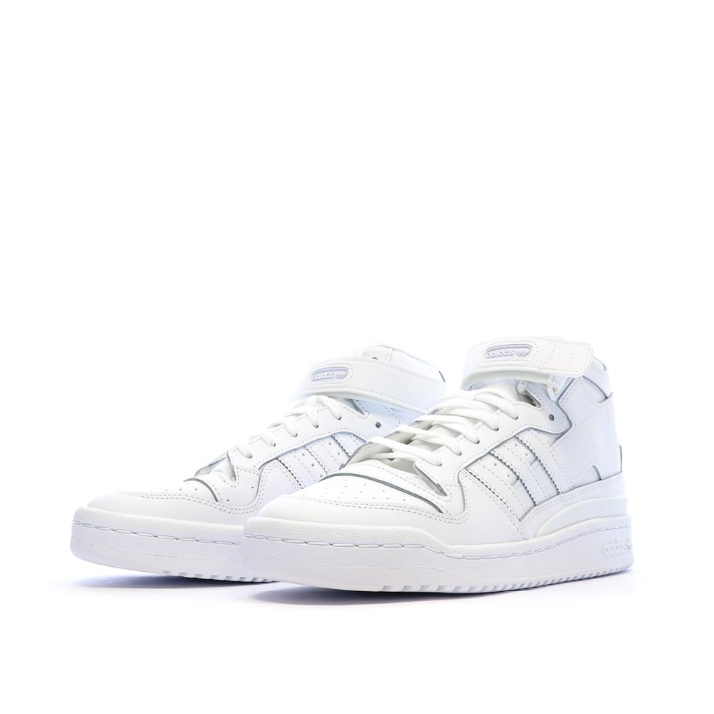 Baskets Blanches Homme Adidas Forum Mid vue 6