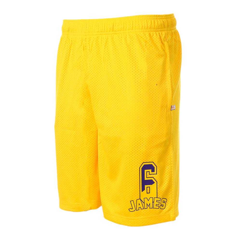 Short de Basketball Jaune Homme NBA Los Angeles Lakers pas cher