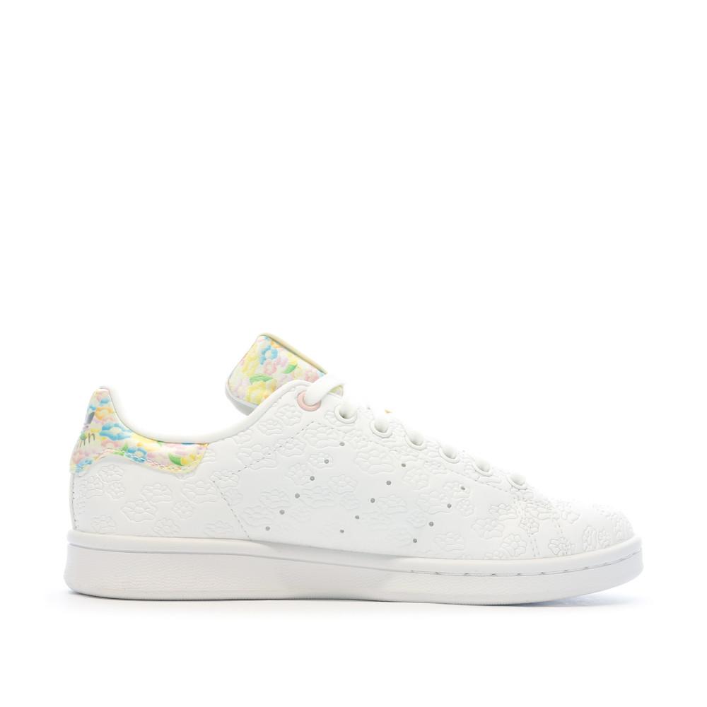 Baskets Blanches/fleurs Femme Adidas Disney Stan Smith vue 2