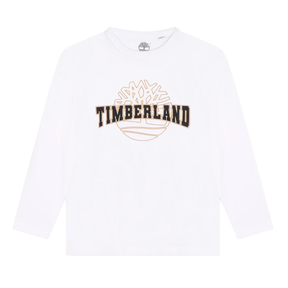Timberland White Long-Sleeved T-Shirt for Teenagers T60293 affordable