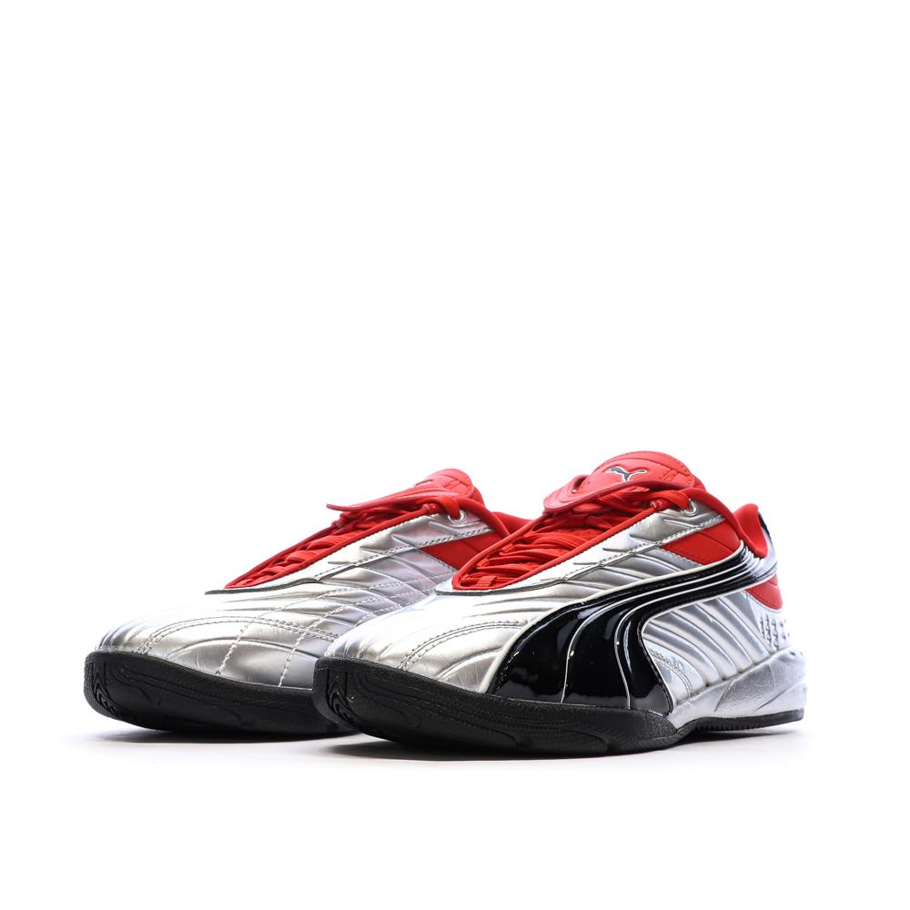 Baskets Argent/Rouge/Noir Garçon Puma Goalgetter vue 6