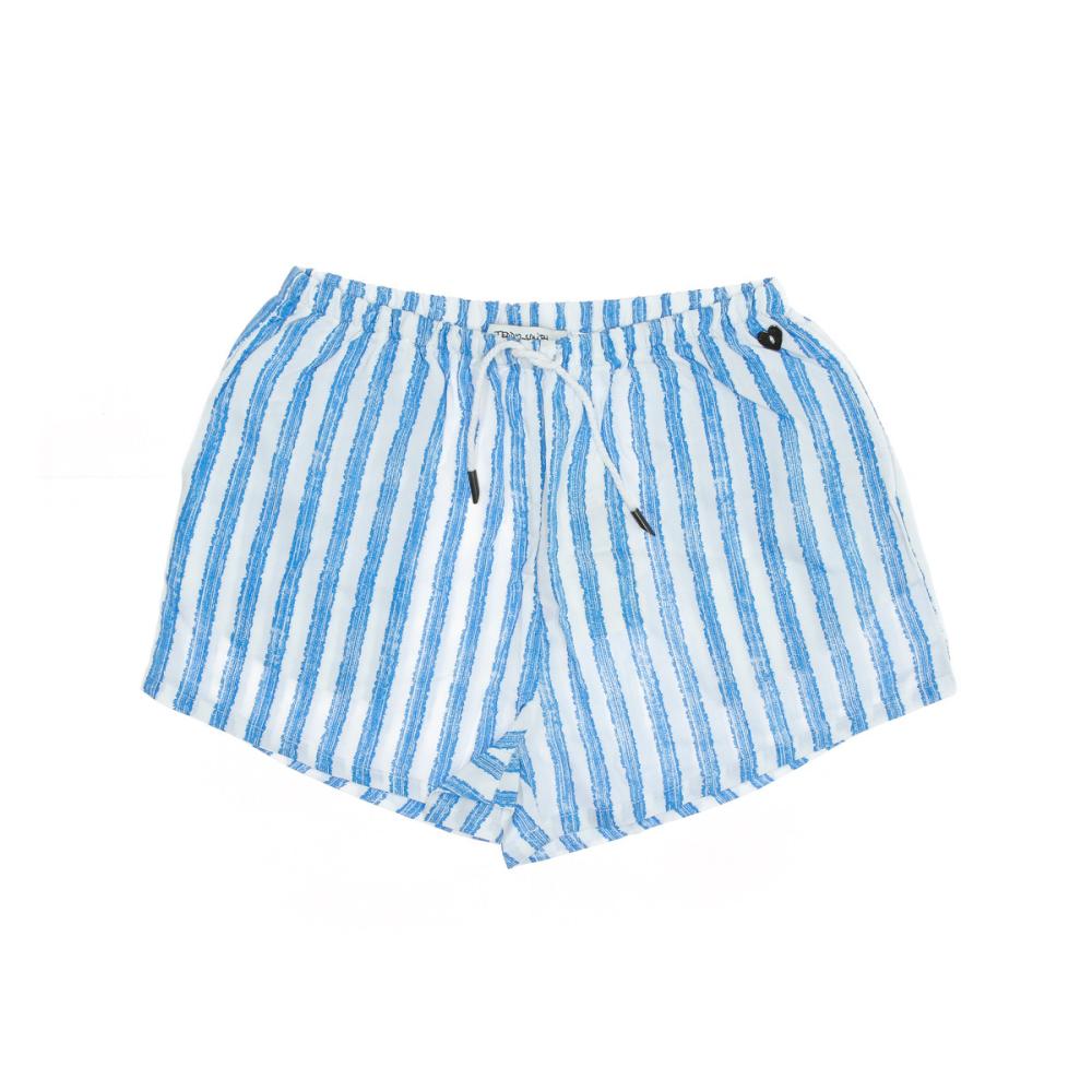 Short à rayures Bleu/Blanc Fille Teddy Smith Soya pas cher