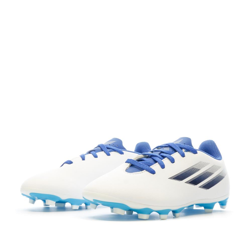 Chaussures de football Blanche/Bleu Garçon Adidas X Speedflow.4 Fxg J vue 6