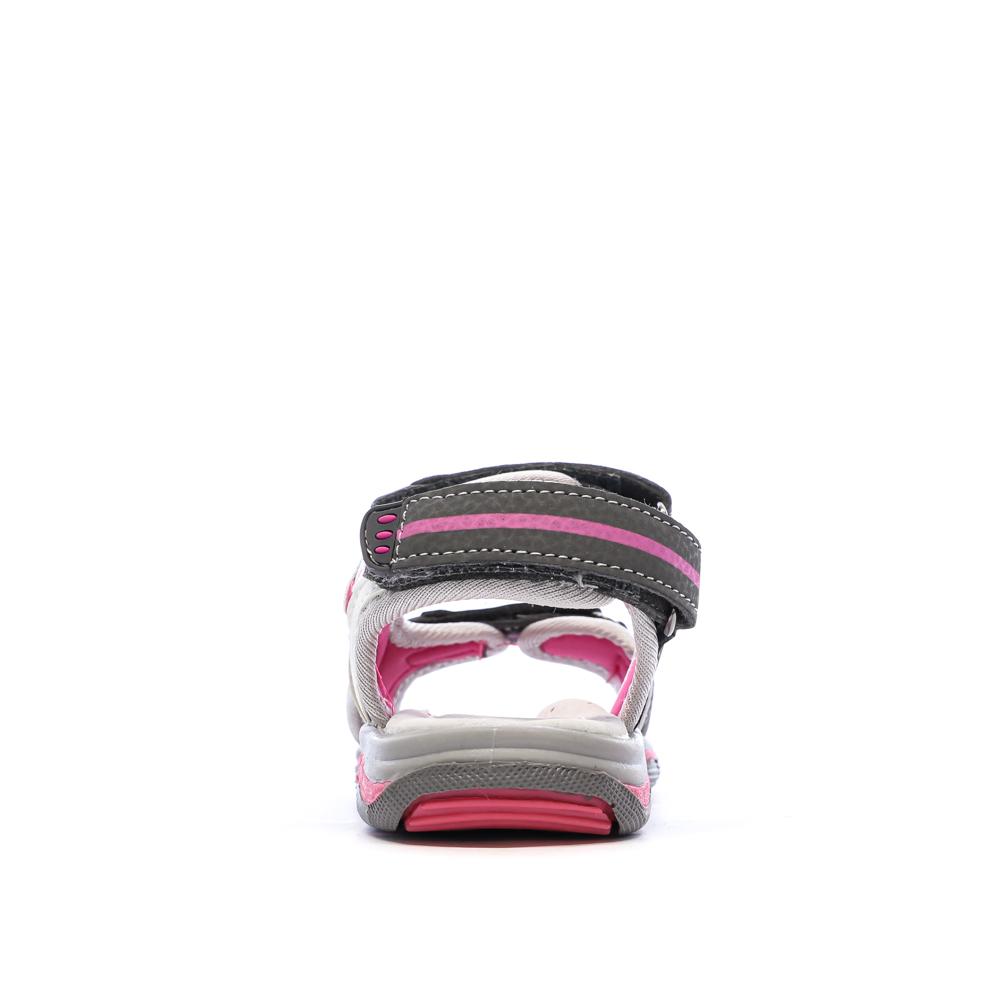 Sandales Grises/Rouges Bébé Kimberfeel Missi vue 3